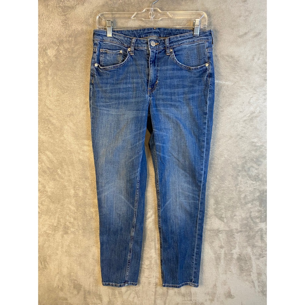 H&M Jeans Women 29 Girlfriend Fit Blue Denim Regular Waist EUC